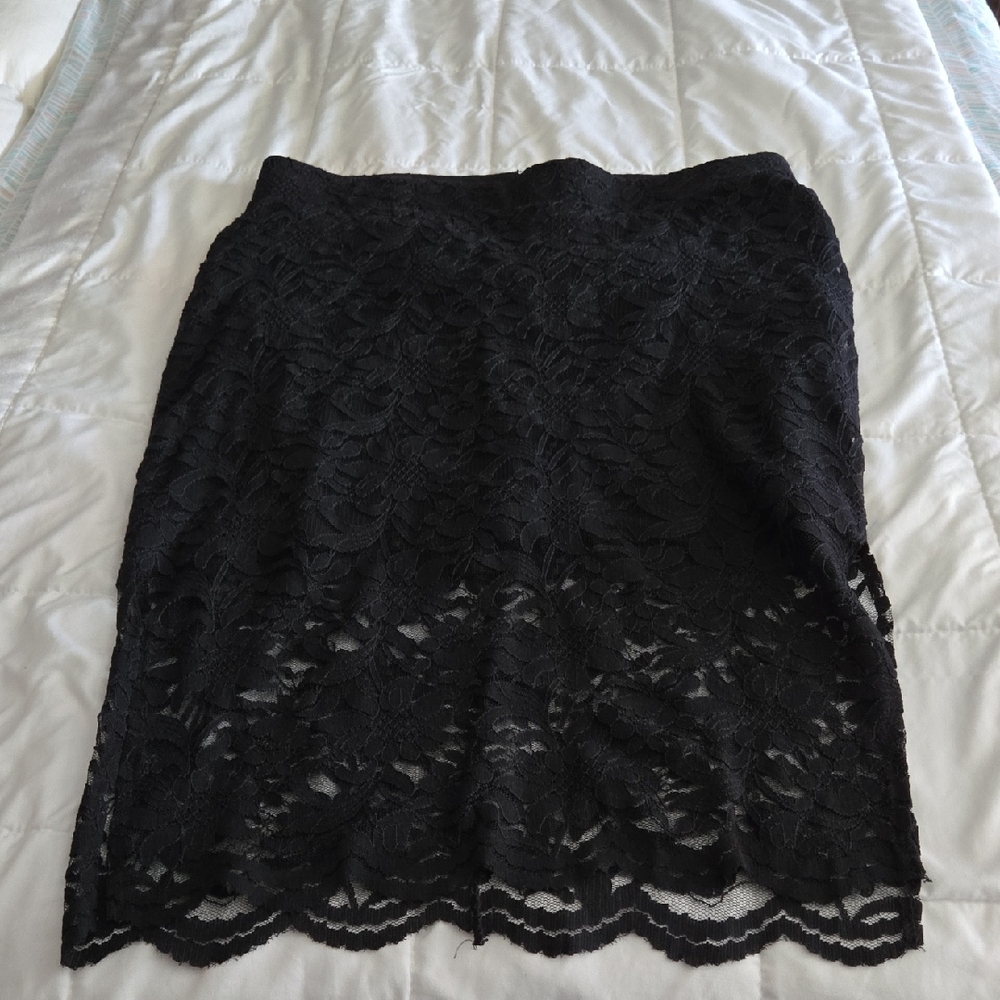 Torrid Black Lace Pencil Skirt